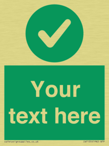 Custom green background, green circle with tick